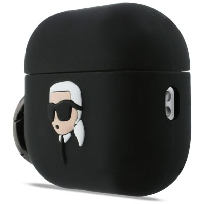 2. Etui Karl Lagerfeld Silicone Karl Head 3D na AirPods Pro 3 - czarne