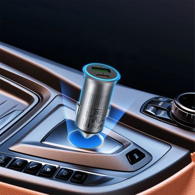5. Ładowarka samochodowa Acefast B16 95W USB-A + USB-C - szara
