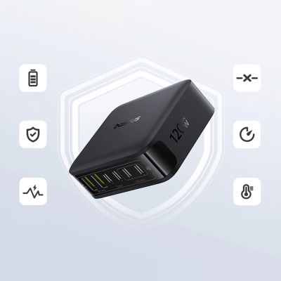 11. Stacja ładująca Baseus EnerFill FH21 120W 4xUSB-C + 2xUSB-A - czarna