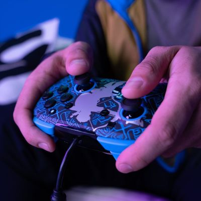 11. PDP Rematch: Sheikah Shoot Czarny, Niebieski USB Gamepad Analogowa/Cyfrowa Nintendo Switch, Nintendo Switch Lite, Nintendo Switch OLED