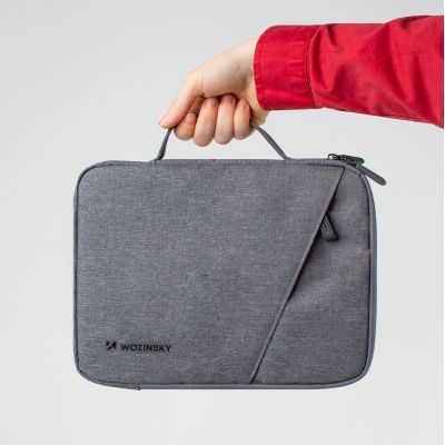 6. Torba na laptop Wozinsky WTNP-11G 10-11" z chowaną rączką - szara