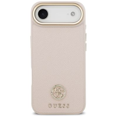 3. Etui Guess Grained Strass Logo MagSafe na iPhone Air - różowe