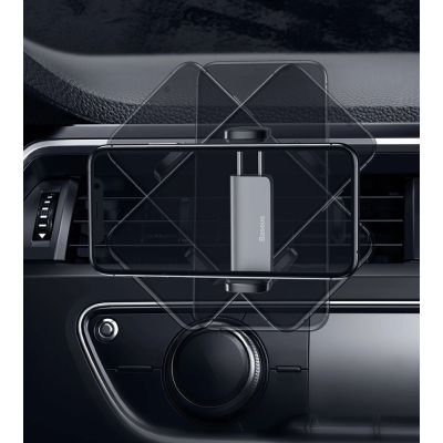 16. Baseus samochodowy uchwyt na telefon do kratki nawiewu czarny (SUGP-01)