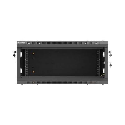 9. LANBERG SZAFA INSTALACYJNA RACK WISZĄCA 19" 4U 600X600 CZARNA DRZWI METALOWE (FLAT PACK)