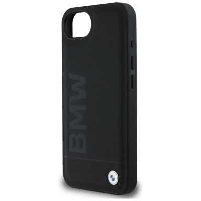 6. Etui BMW Leather Hot Stamp na iPhone 16e - czarne