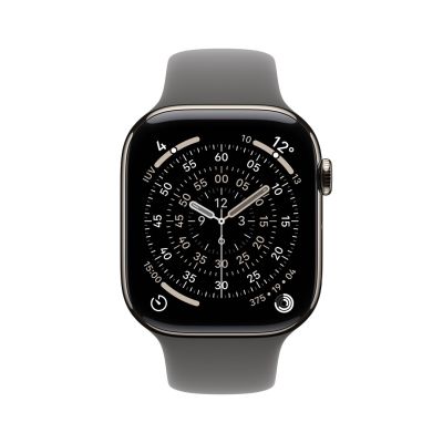 2. Apple Watch Series 11 Cellular 46 mm koperta z naturalnego tytanu z paskiem sportowym w kolorze kamiennej szarości - M/L