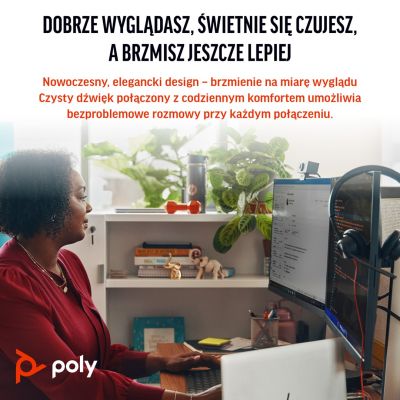 172. Słuchawki Poly Blackwire 3325 Stereo MS Teams Certified USB-C Headset +3.5mm Plug +USB-C/A Adapter 8X222AA