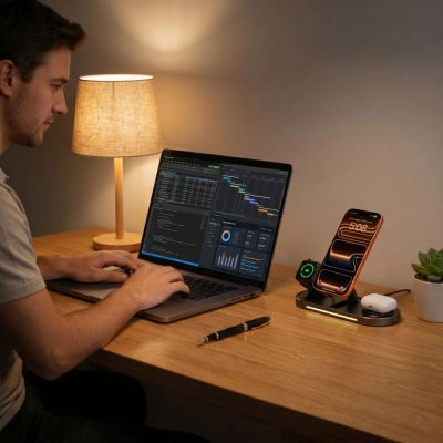 10. Ładowarka bezprzewodowa Tech-Protect A51 MagSafe 3w1 25W QI2.2 - czarna