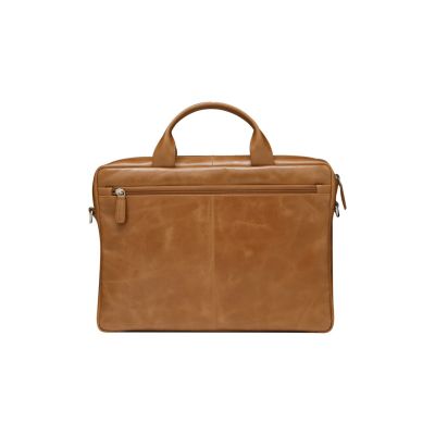 3. Torba skórzana dbramante1928 Amalienborg z paskiem na ramię oraz kieszenią na laptop 15" (tan)