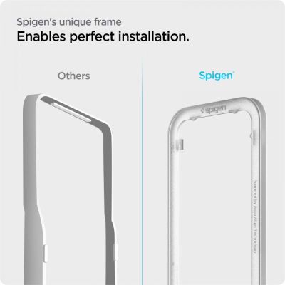 5. Szkło hartowane Spigen ALM Glass FC na iPhone 13 / 13 Pro / 14 - czarne
