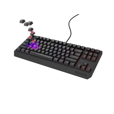 2. KLAWIATURA DLA GRACZY GENESIS THOR 230 TKL CZ/SK RGB MECHANICZNA OUTEMU RED CZARNA HOT SWAP