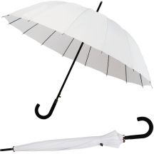 PARASOL DŁUGI PÓŁAUTOMATYCZNY 16 ŻEBER BIAŁY SEMI LINE