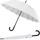 PARASOL DŁUGI PÓŁAUTOMATYCZNY 16 ŻEBER BIAŁY SEMI LINE
