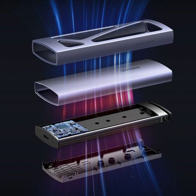 10. Obudowa Ugreen CM578 15512 na dysk M.2 NVMe 10Gbps - czarna + kabel USB-C / USB-A + kabel USB-C / USB-C