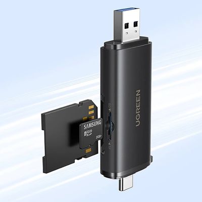2. Czytnik kart Ugreen 2w1 USB-C / USB-A SD 4.0 UHS-II - czarny