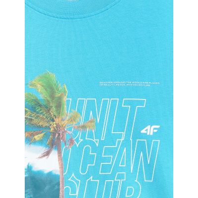 6. T-shirt regular z nadrukiem męski 4F 4FRSS26TTSHM4303-33S