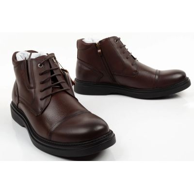 7. Lee Cooper buty męskie eleganckie skórzane brązowe trzewiki ocieplane
