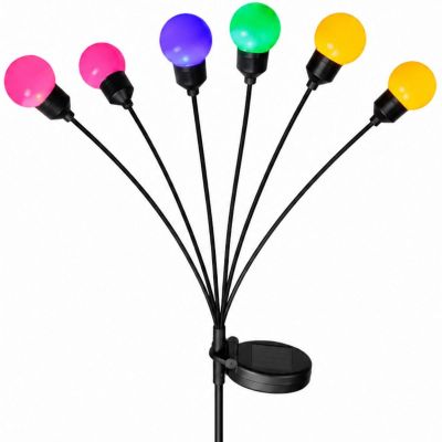 4. LAMPA SOLARNA TAŃCZĄCE NA WIETRZE KULECZKI KOLOROWE 6 LED 75CM XXL