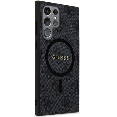 4. Etui Guess 4G Collection Leather Metal Logo MagSafe na Samsung Galaxy S24 Ultra - czarne