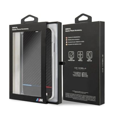 6. Etui BMW Carbon Tricolor Stripe na iPhone XS Max  - czarne