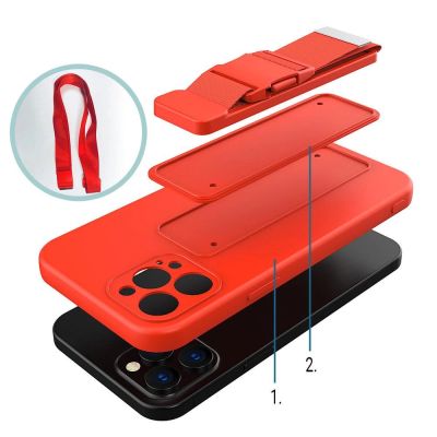 5. Rope case żelowe etui ze smyczą łańcuszkiem torebka smycz iPhone 11 Pro jasnoniebieski