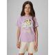 T-shirt regular z nadrukiem dziewczęcy 4F 4FJRAW26TTSHF4326-052S