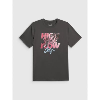 6. T-shirt regular z nadrukiem męsk 4F 4FRSS26TTSHM4292-22S
