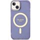 3. Etui Guess Glitter Gold MagSafe na iPhone 14 Plus - purpurowe