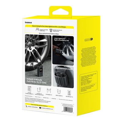 7. Pompka bezprzewodowa Baseus GoTrip VA1 kompresor 150 PSI 7500 mAh - ciemnoszara