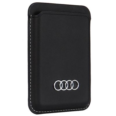 6. Portfel magnetyczny Audi Synthetic Leather kompatybilny z MagSafe - czarny