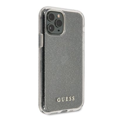 5. Etui Guess Glitter na iPhone 11 Pro - srebrne