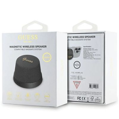 7. Głośnik Bluetooth Guess Magnetic Script Metal - czarny