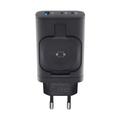3. RealPower 450476 ładowarka do urządzeń przenośnych Power bank, Smartwatch, Tablet Czarny Prąd przemienny Bezprzewodowe ładowanie Szybkie ładowanie Wewnętrzna