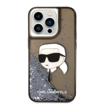 3. Etui Karl Lagerfeld Glitter Karl's Head na iPhone 14 Pro - czarne