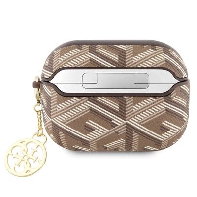 2. Etui Guess GCube Charm na AirPods Pro - brązowe