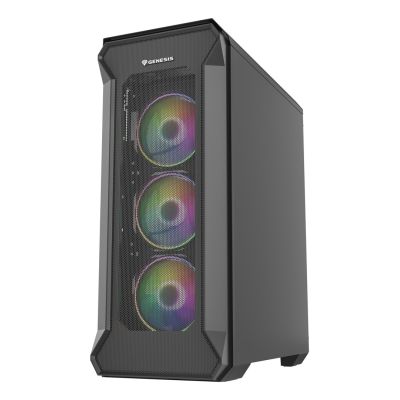11. Obudowa NATEC Genesis Irid 505 ARGB NPC-1518 (ATX. Micro ATX. Mini ITX; kolor czarny)