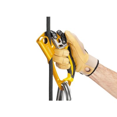 8. Przyrząd zaciskowy Petzl ASCENSION prawy czarno-żółty