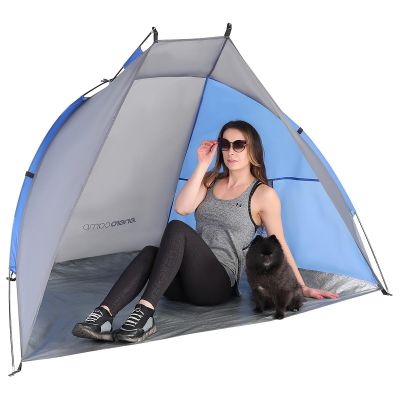 5. NAMIOT OSŁONA PLAŻOWA SUN 200x120x120cm SZARO-NIEBIESKA ENERO CAMP