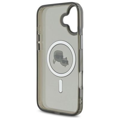 7. Etui Karl Lagerfeld IML Metal Karl&Choupette Head MagSafe na iPhone 16 - czarne