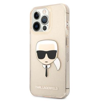 2. Etui Karl Lagerfeld Glitter Karl's Head na iPhone 13 Pro / iPhone 13 - złote