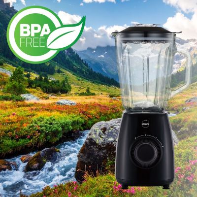 12. ELDOM BLENDER KIELICHOWY BK6 NOXAR 100W CZARNY 22000 OBR/NIN KIELICH 1,8 L ZE SZKŁA HARTOWANEGO DWA POZIOMY RĘDKOŚCI + PULSE