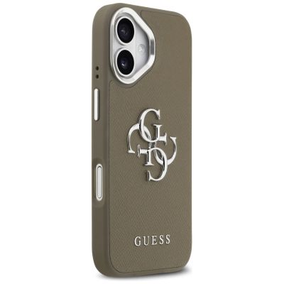 4. Etui Guess Grained Big 4G Classic Logo na iPhone 17 - brązowe