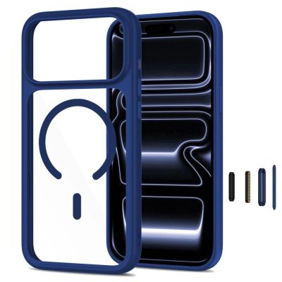 2. Etui Tech-Protect MagOne MagSafe CC + Szkło hartowane 2-Pack na iPhone 18 Pro Max / 17 Pro Max - przezroczysto-granatowe