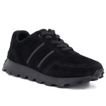 Skórzane półbuty sneakersy platformy czarny S.Barski