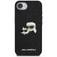 3. Etui Karl Lagerfeld Fixed Glitter Karl&Choupette Heads Metal Pin na iPhone 16e - czarne