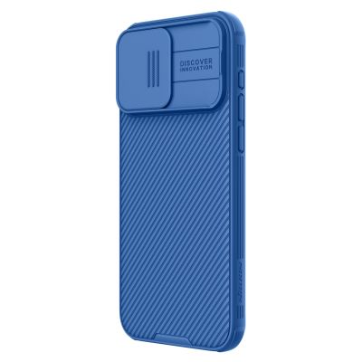 2. Pancerne etui Nillkin CamShield Pro Magnetic Case do iPhone 15 Pro Max z osłoną na aparat - niebieskie