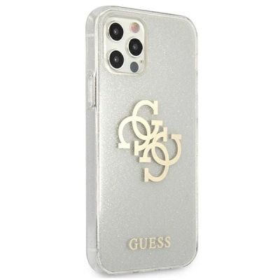 4. Etui Guess Glitter 4G Big Logo na iPhone 12 Pro Max - przezroczyste
