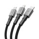 2. Kabel Tech-Protect UltraBoost DNA 3w1 USB-C / Micro-USB / Lightning 120 cm - szary