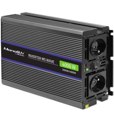 11. Qoltec Przetwornica napięcia Monolith 4000 MS Wave 51928, 12V na 230V, 2000/4000W, USB