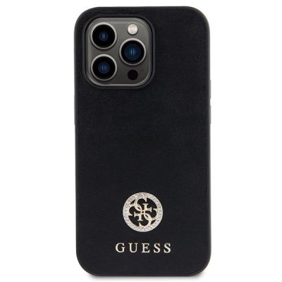 3. Etui Guess Strass Metal Logo do iPhone 15 Pro - czarne